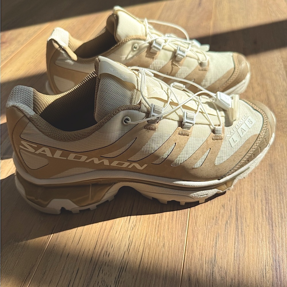 Salomon Beige and White Sneakers